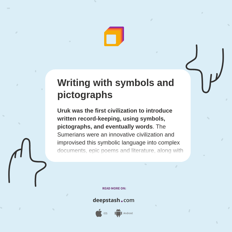 Writing with symbols and pictographs Deepstash