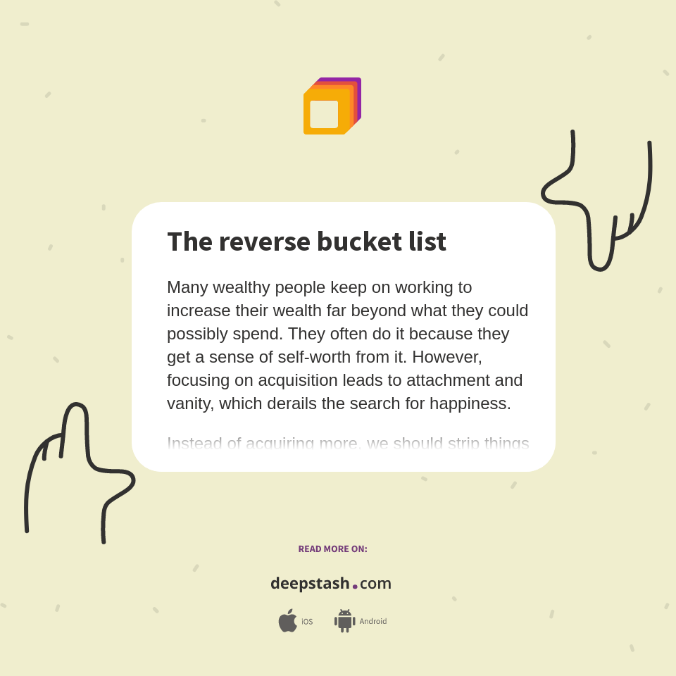 The reverse bucket list Deepstash