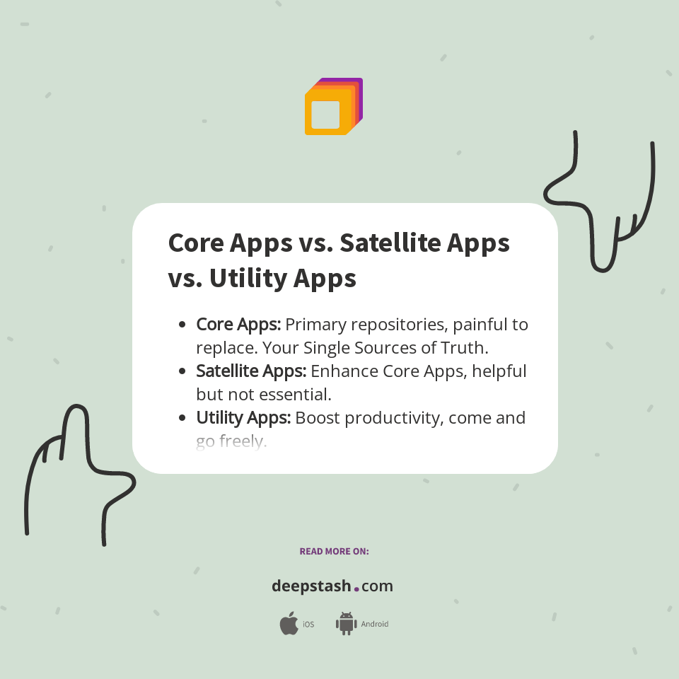 Core App Functionality Core Apps vs. Satellite Apps vs. Utility Apps - Deepstash