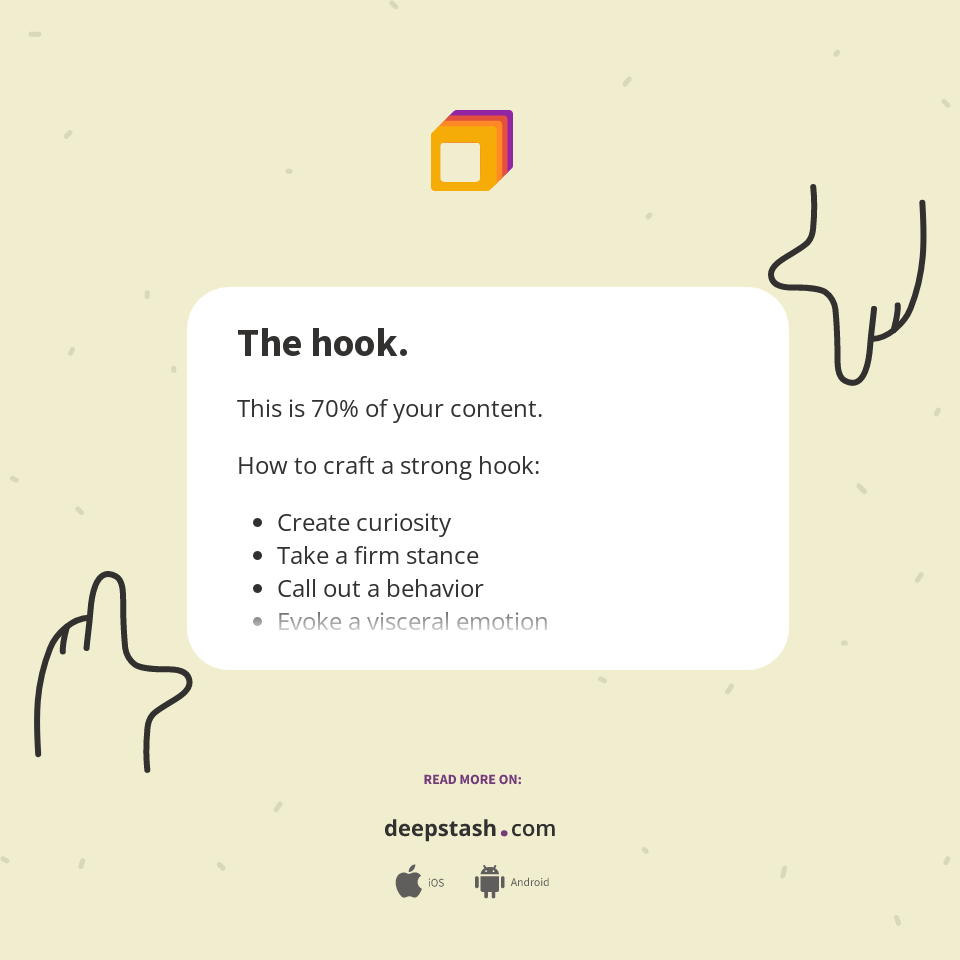 The hook. - Deepstash