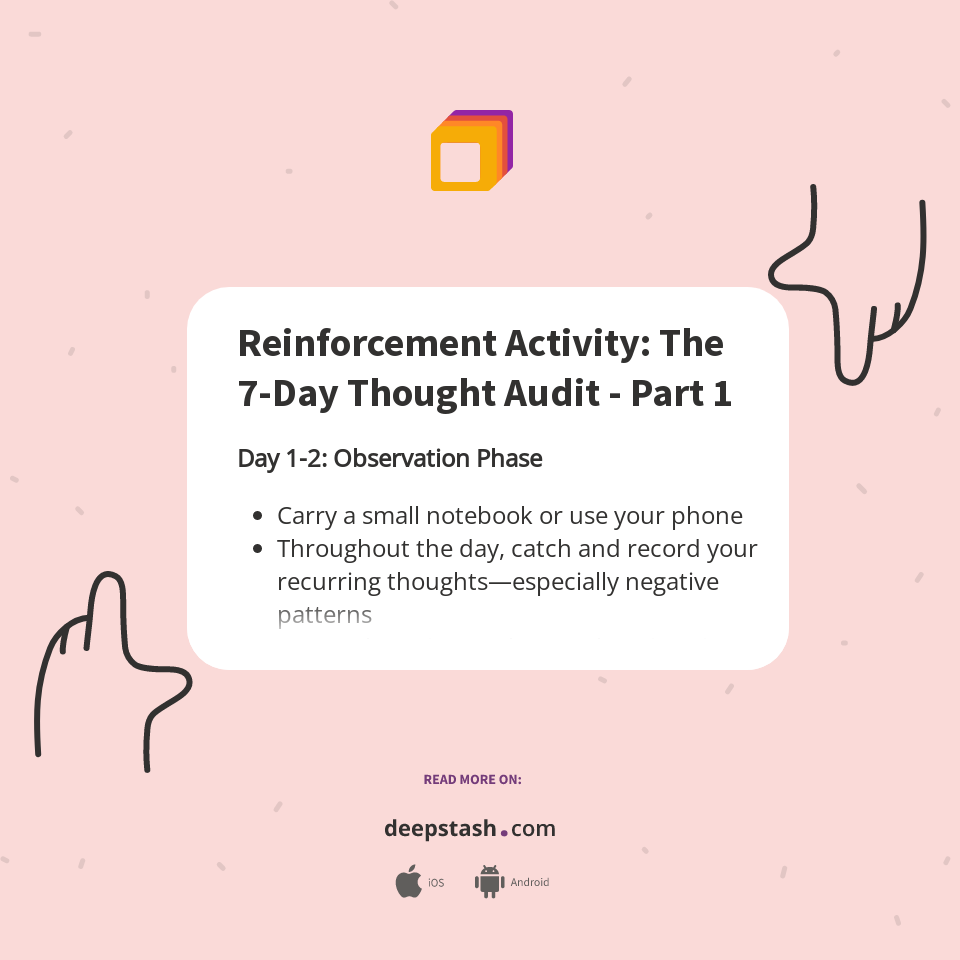 Reinforcement Activity: The 7-Day Thought Audit - Part 1 - Deepstash