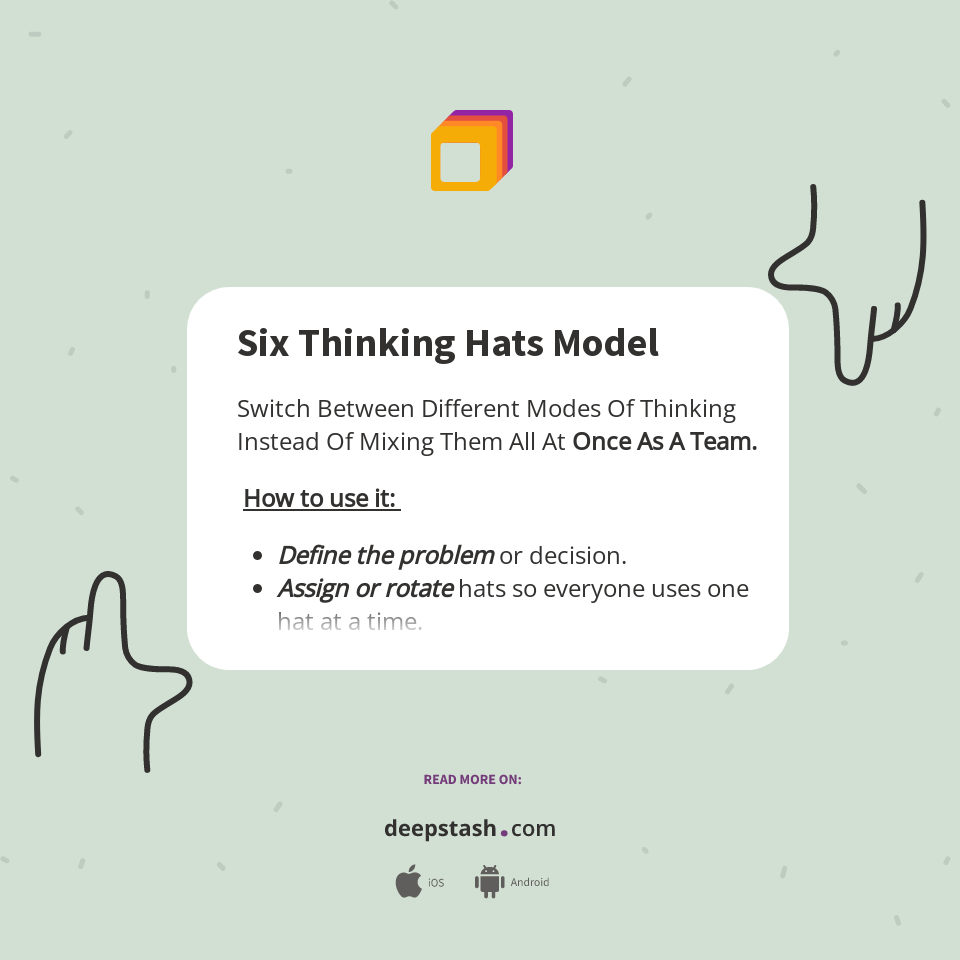 Six Thinking Hats Model - Deepstash