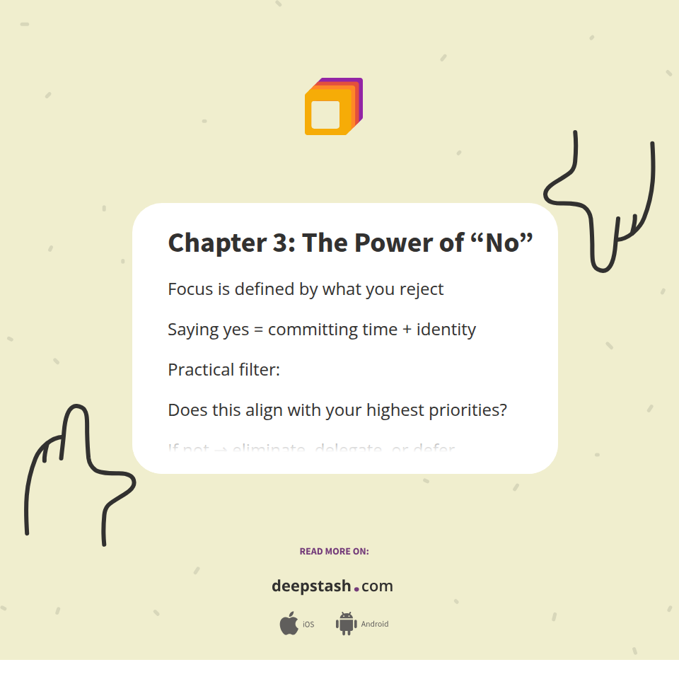 Chapter 3: The Power of “No” - Deepstash