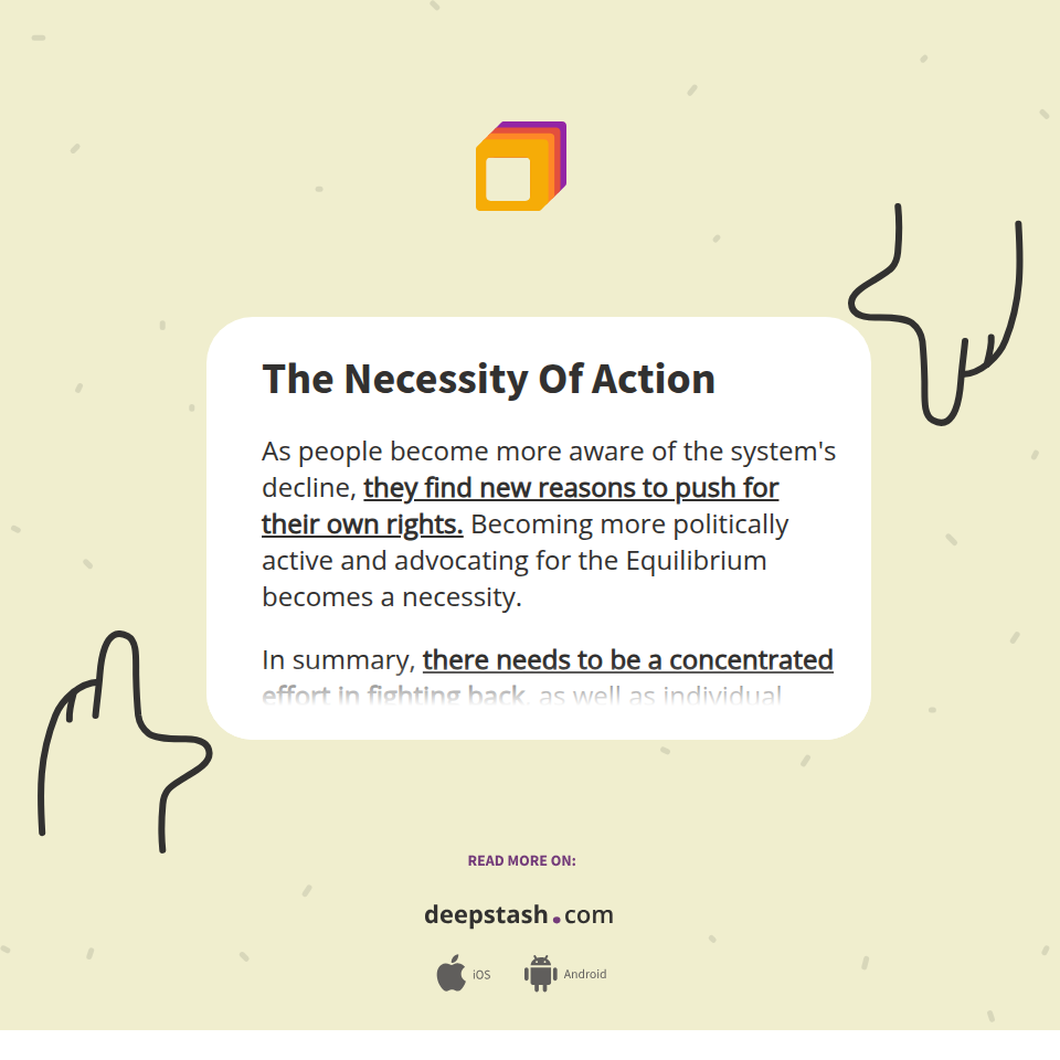 The Necessity Of Action - Deepstash