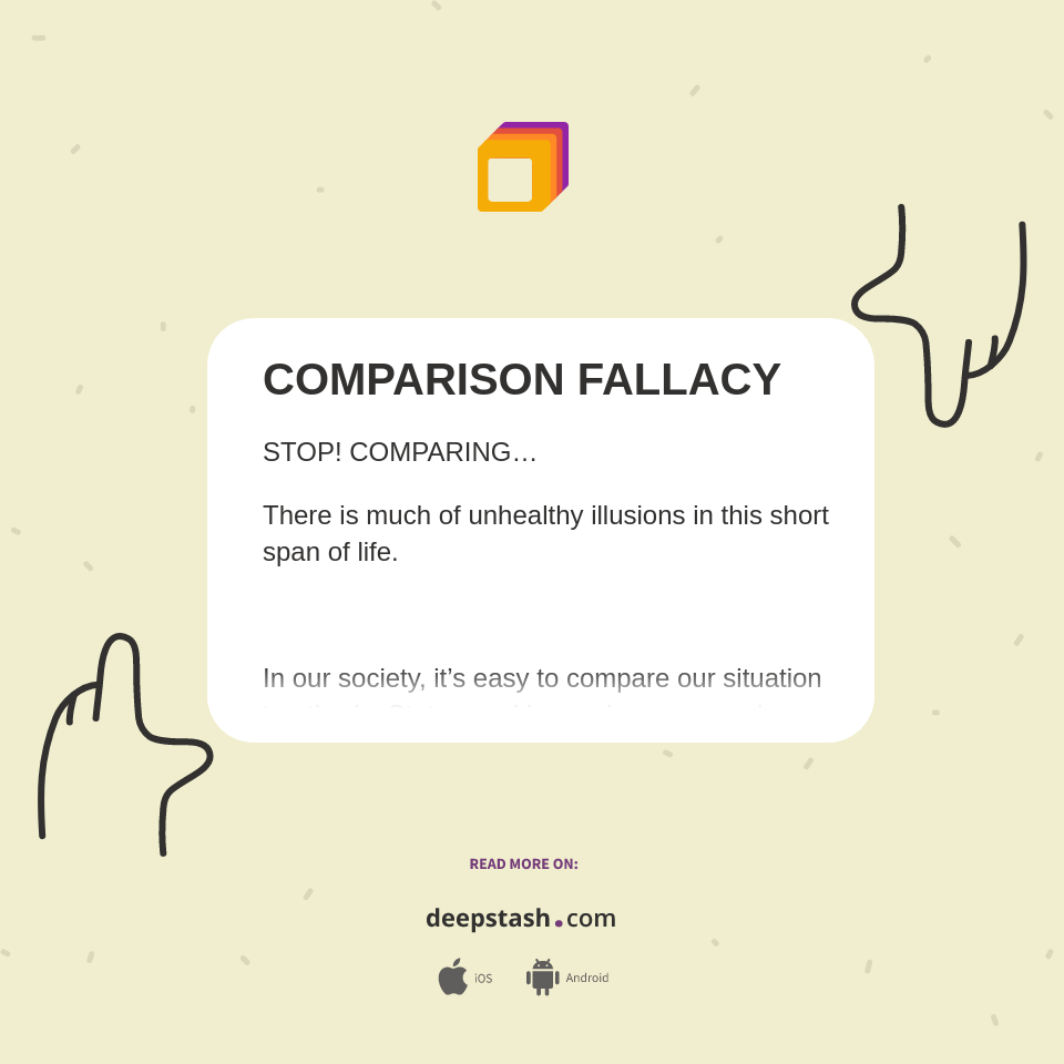 COMPARISON FALLACY Deepstash