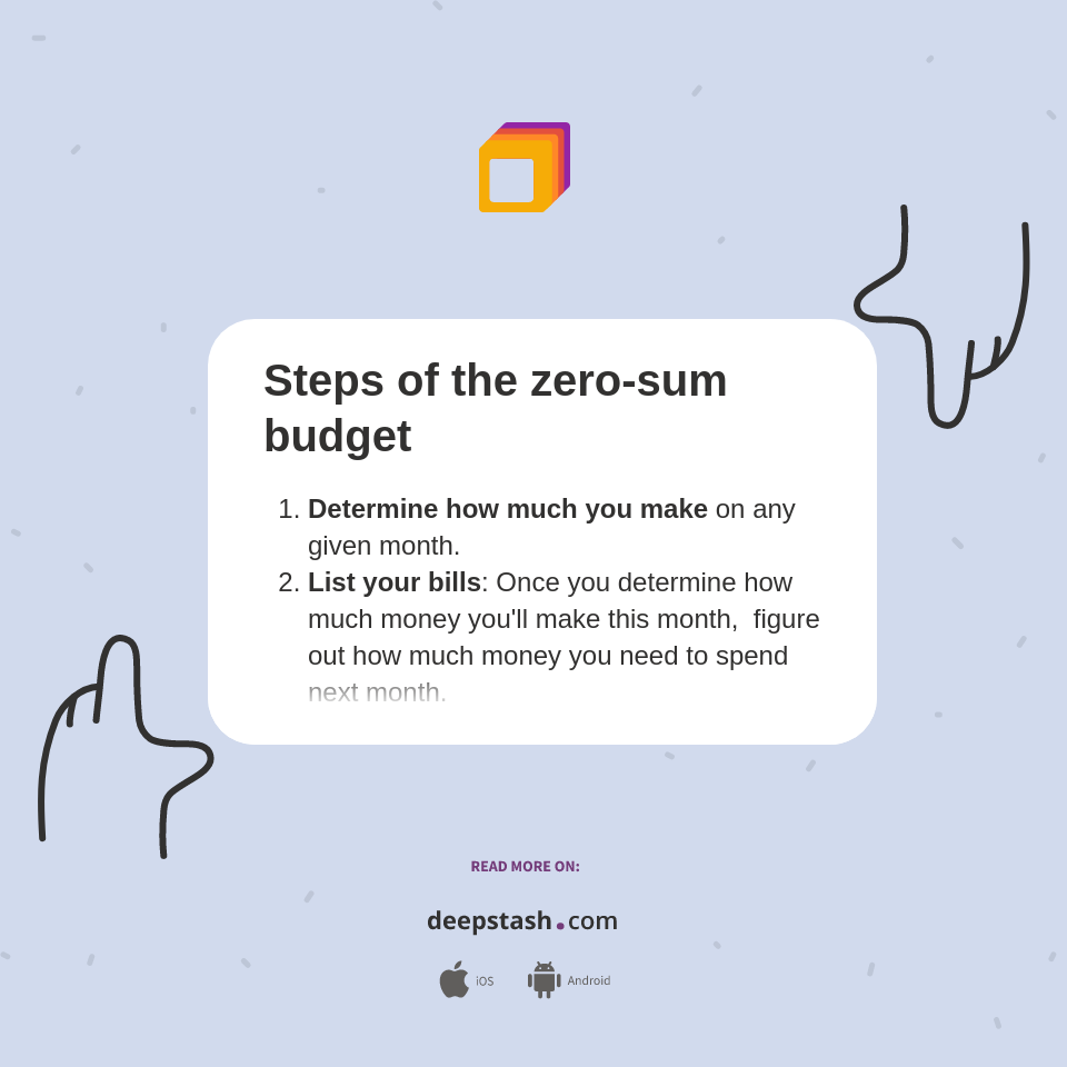 Steps of the zerosum budget Deepstash