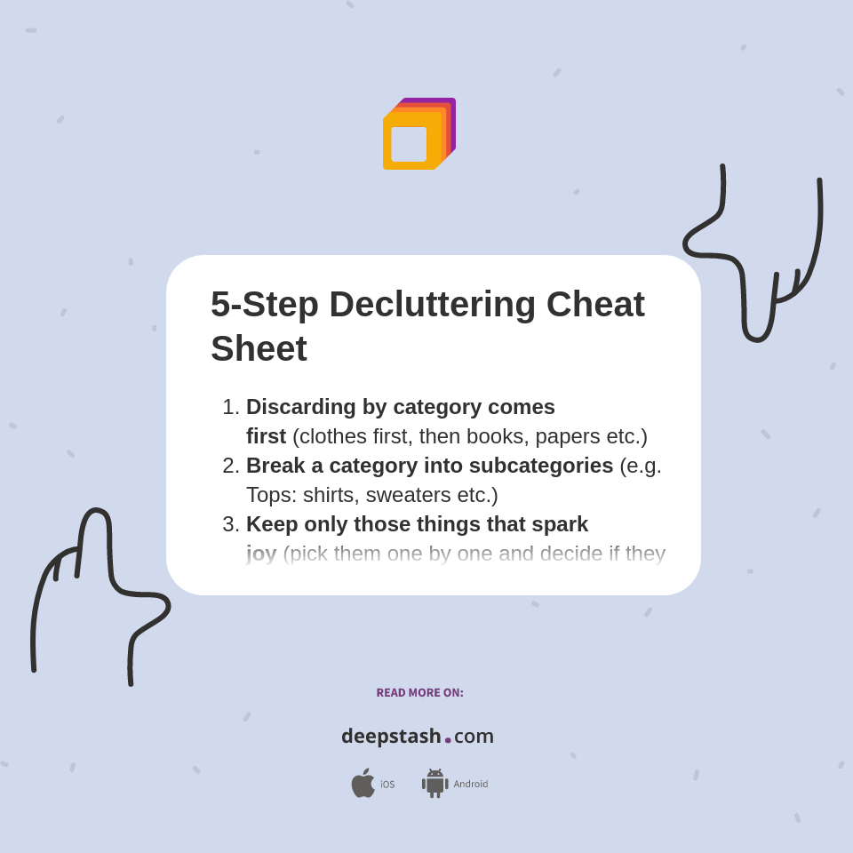 5Step Decluttering Cheat Sheet Deepstash