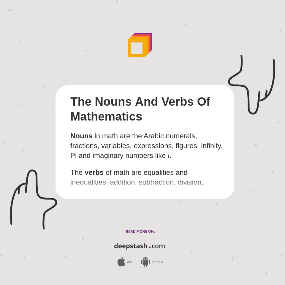 The Nouns And Verbs Of Mathematics Deepstash