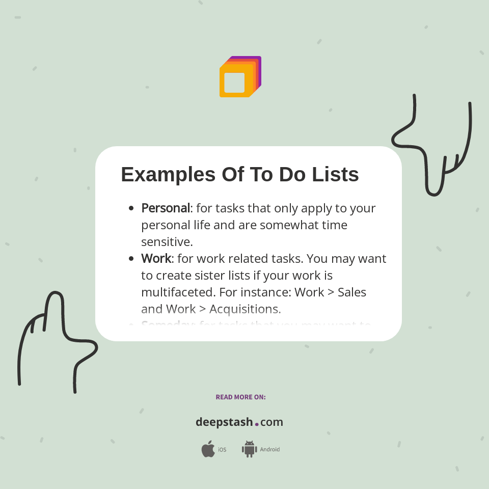 Examples Of To Do Lists - Deepstash