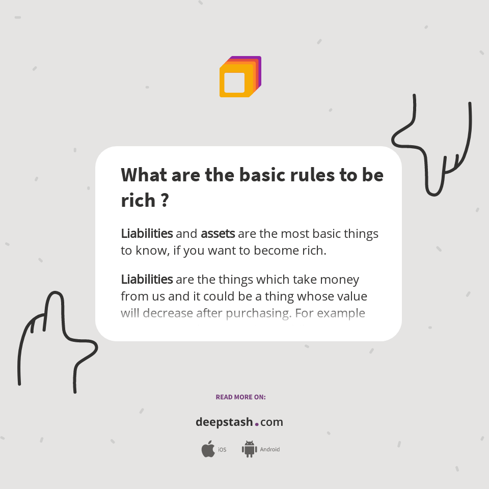 Rich Rule Example What are the basic rules to be rich ? - Deepstash