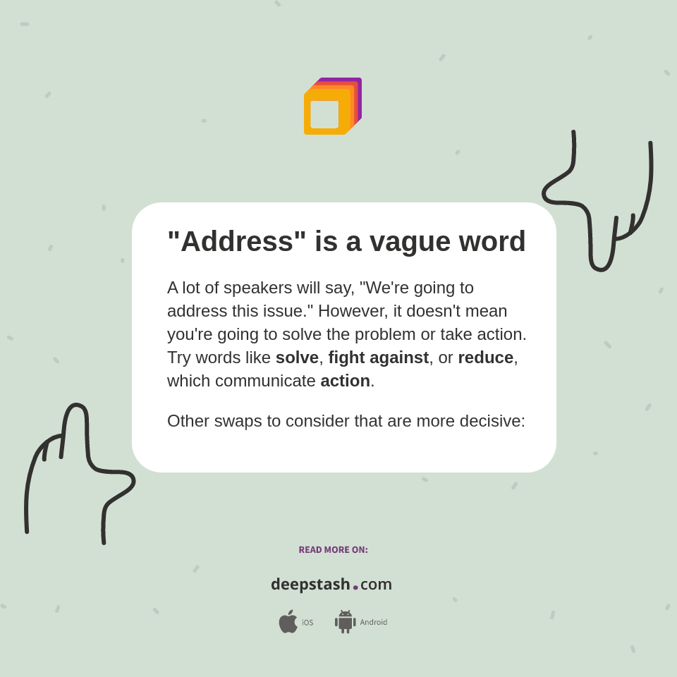 "Address" is a vague word Deepstash