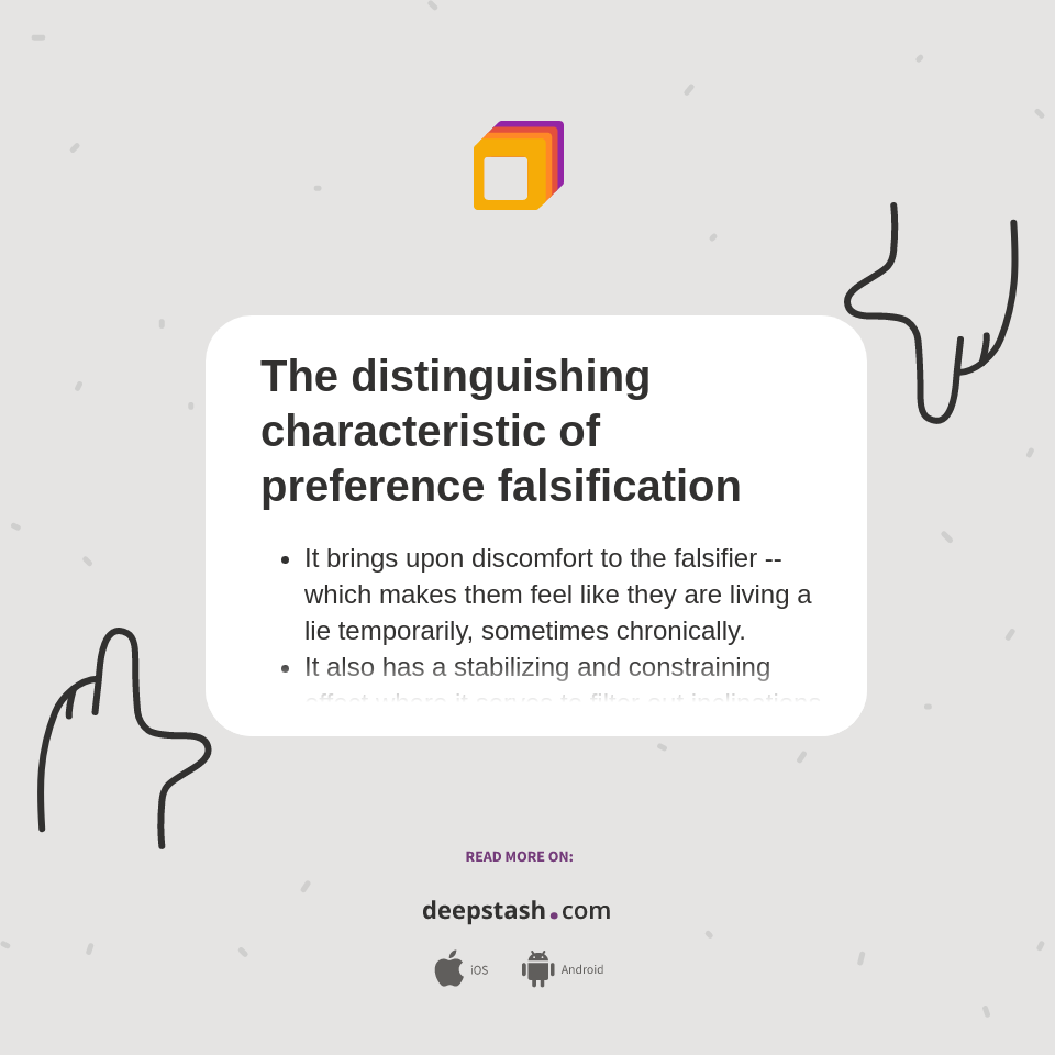 The distinguishing characteristic of preference falsification Deepstash