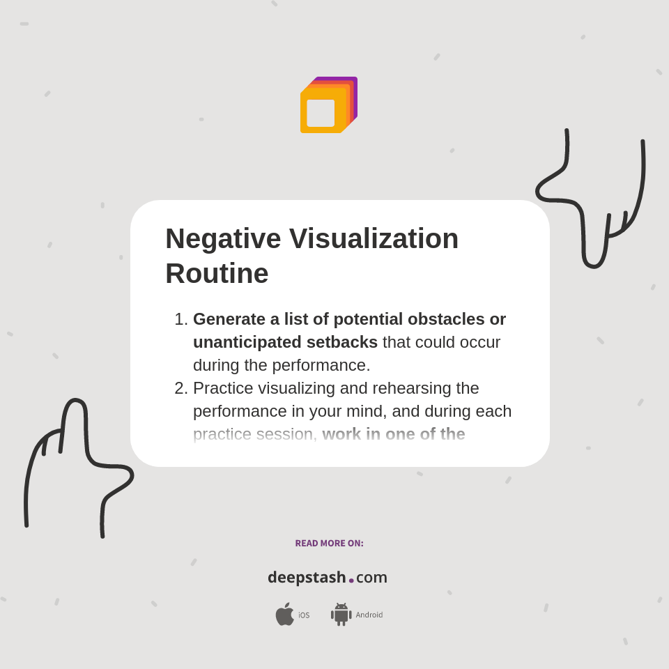 Negative Visualization Routine Deepstash