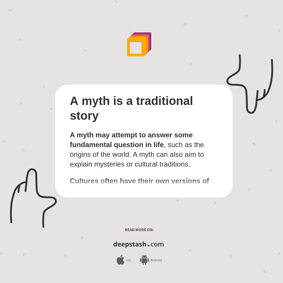 A Myth Is A Traditional Story Deepstash
