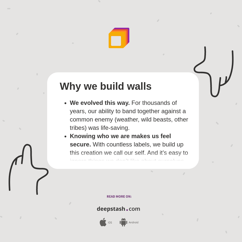 Why we build walls Deepstash