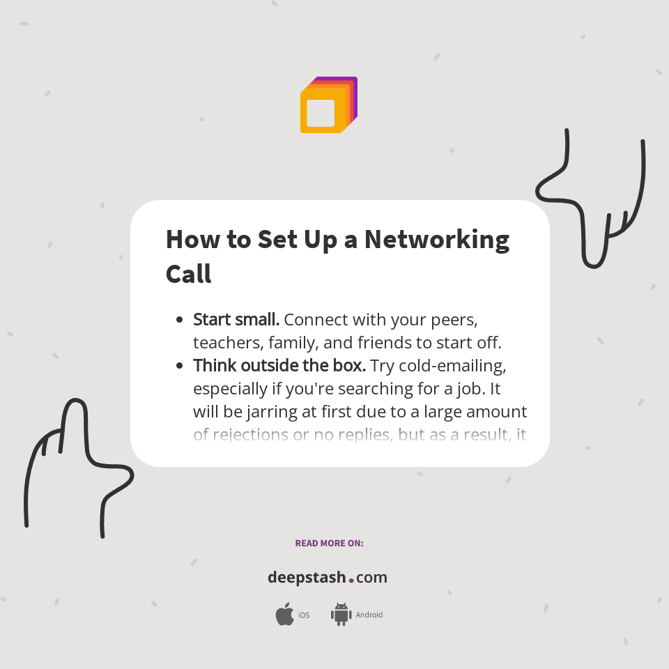 How to Set Up a Networking Call Deepstash